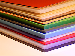 assortment of plastic sheets by color
